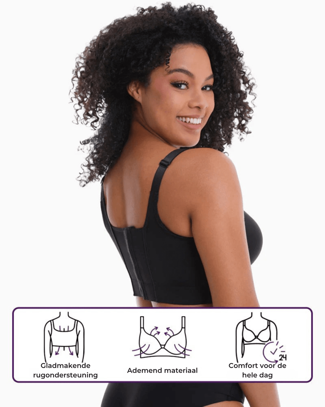 Strova Bra zwart | Rugcorrigerend en vormgevend | MONEROSE
