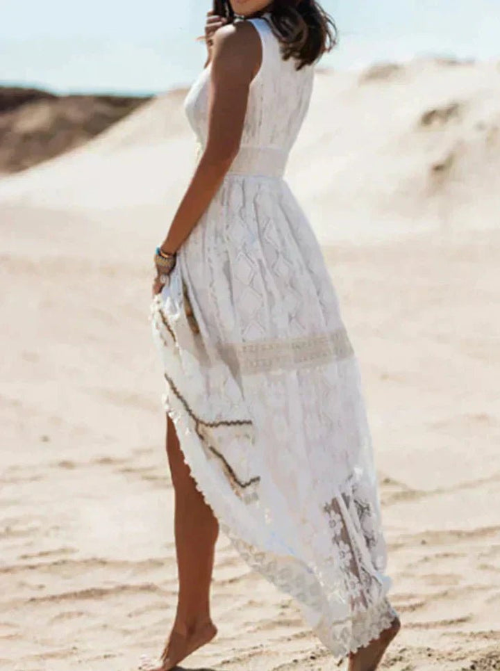 Céleste Boho Maxi Jurk | V-Hals & Kantdetails