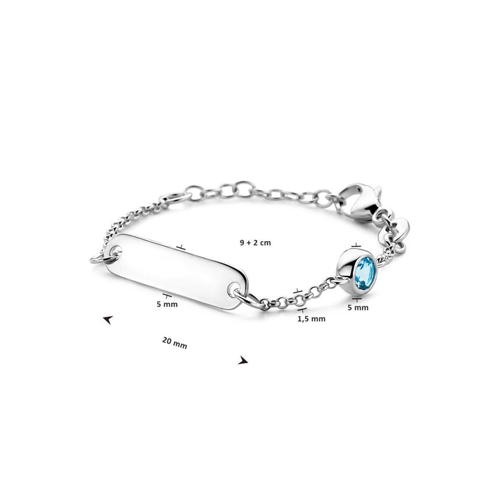 Petite Lumière Armband | Gegraveerd Babyarmbandje met Geboortesteen | Zilver 925