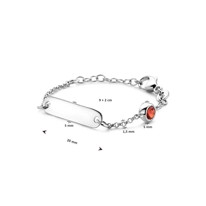 Petite Lumière Armband | Gegraveerd Babyarmbandje met Geboortesteen | Zilver 925