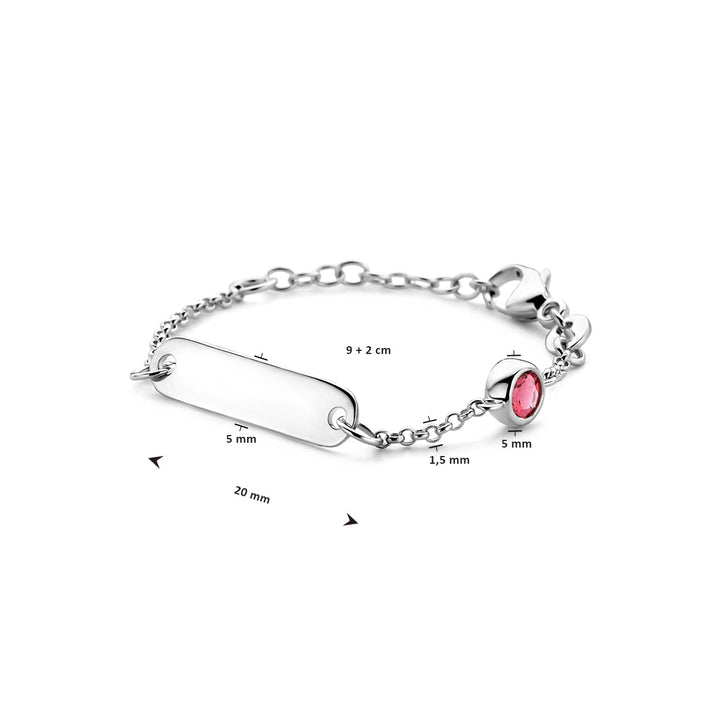 Petite Lumière Armband | Gegraveerd Babyarmbandje met Geboortesteen | Zilver 925