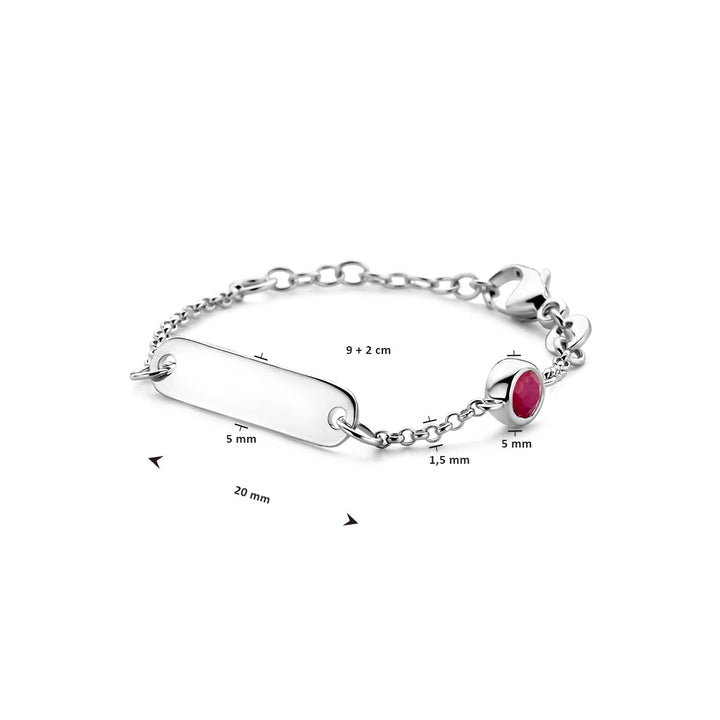 Petite Lumière Armband | Gegraveerd Babyarmbandje met Geboortesteen | Zilver 925