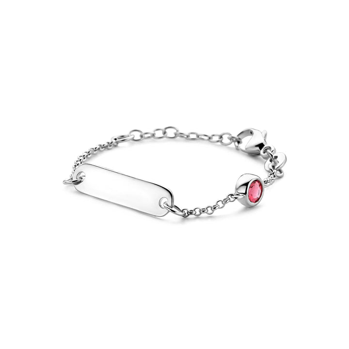 Petite Lumière Armband | Gegraveerd Babyarmbandje met Geboortesteen | Zilver 925