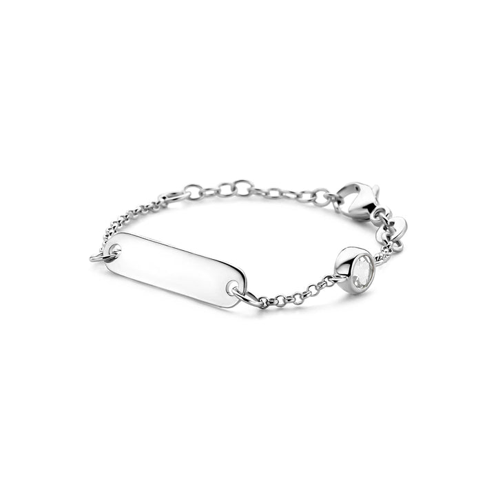Petite Lumière Armband | Gegraveerd Babyarmbandje met Geboortesteen | Zilver 925