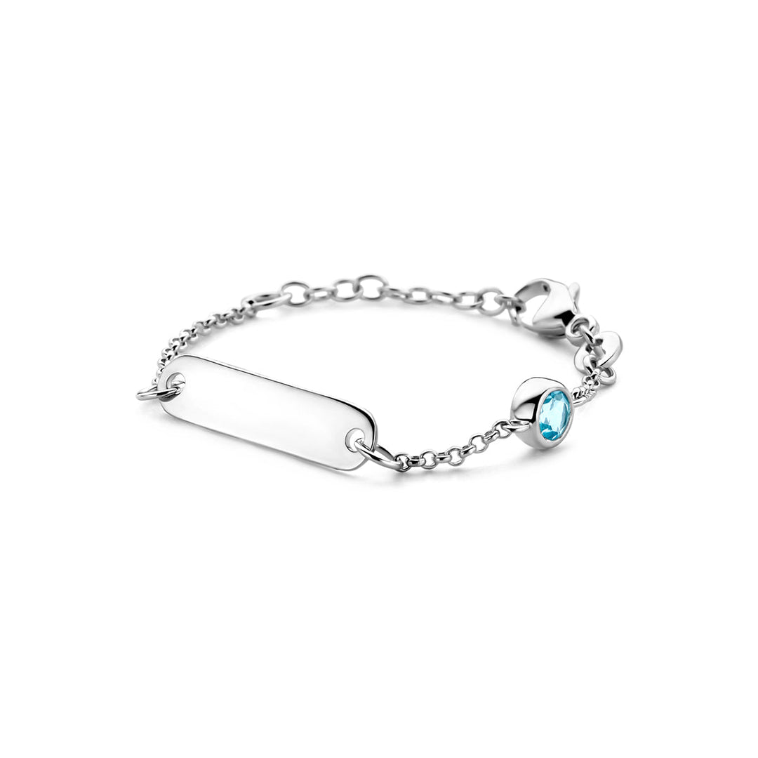 Petite Lumière Armband | Gegraveerd Babyarmbandje met Geboortesteen | Zilver 925