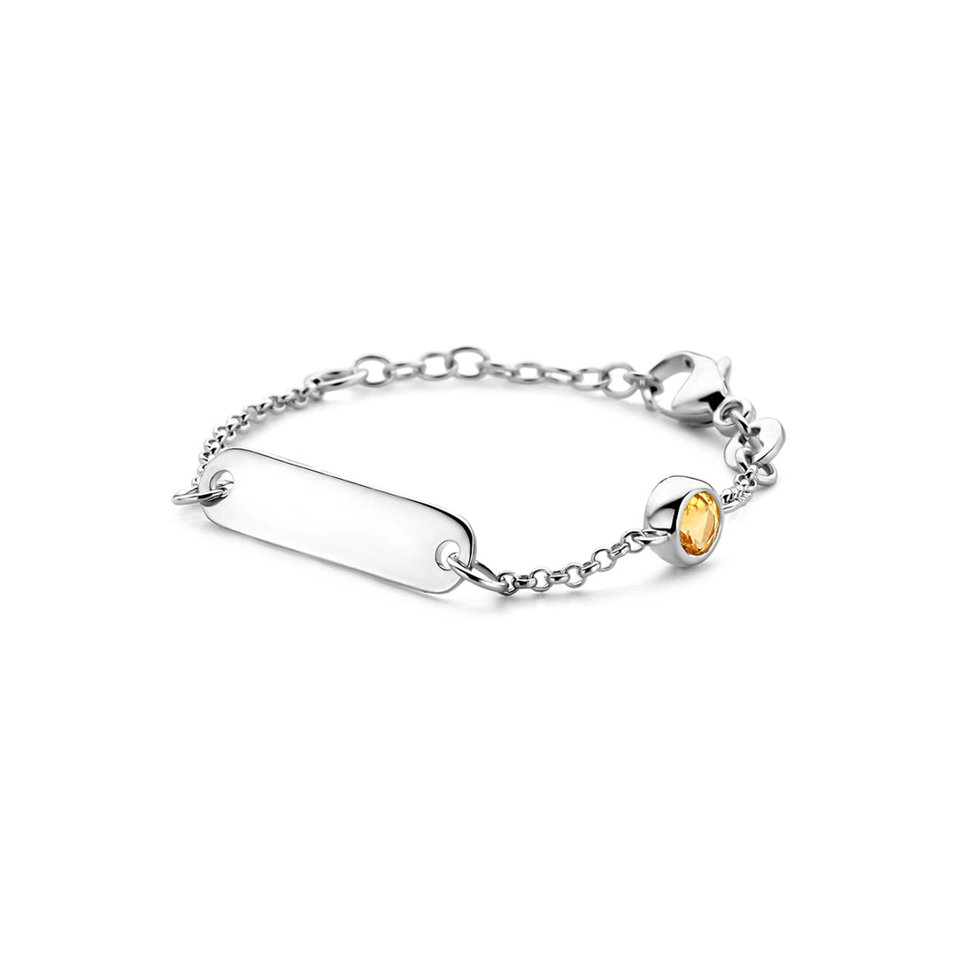Petite Lumière Armband | Gegraveerd Babyarmbandje met Geboortesteen | Zilver 925