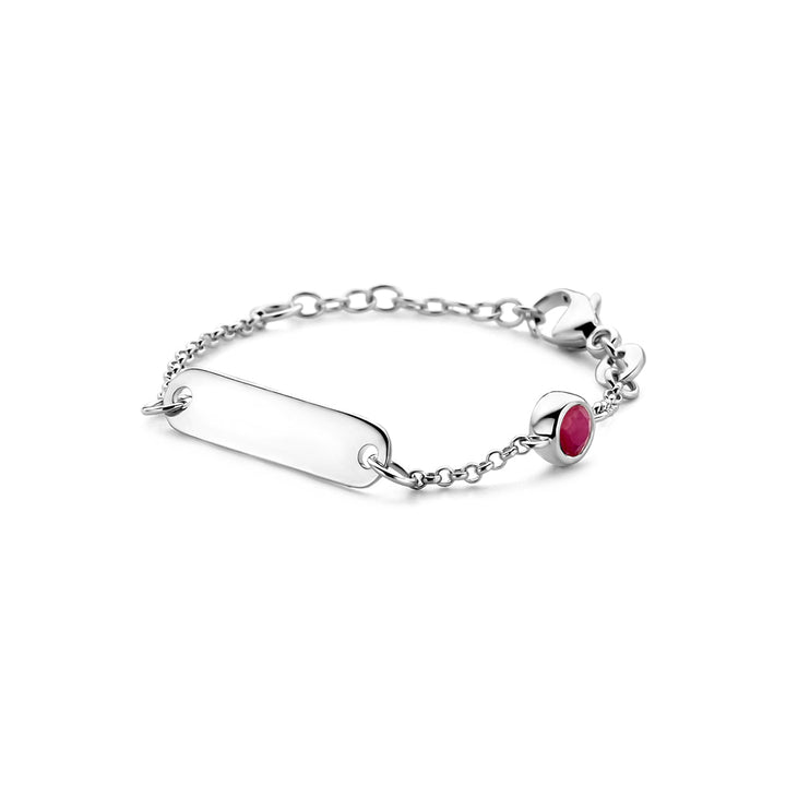 Petite Lumière Armband | Gegraveerd Babyarmbandje met Geboortesteen | Zilver 925