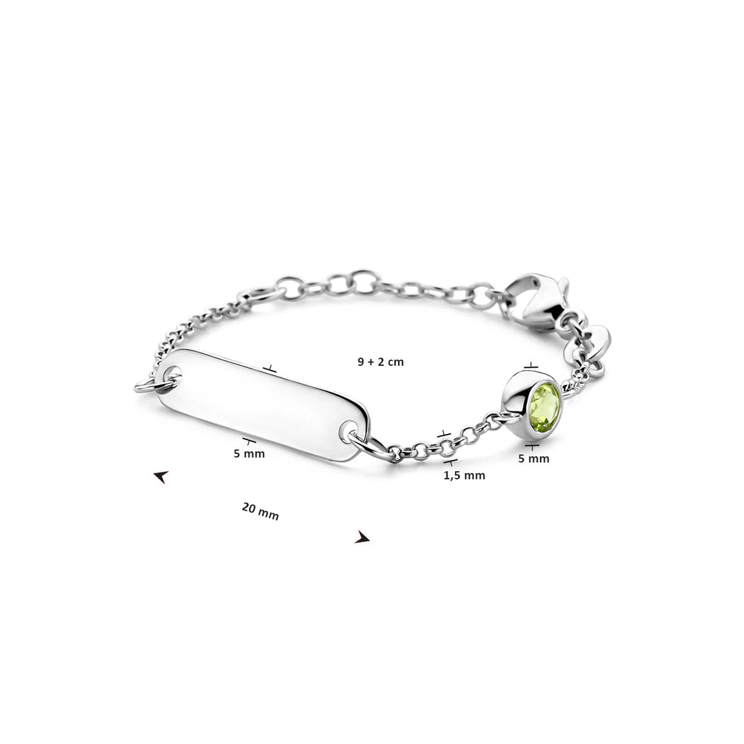 Petite Lumière Armband | Gegraveerd Babyarmbandje met Geboortesteen | Zilver 925