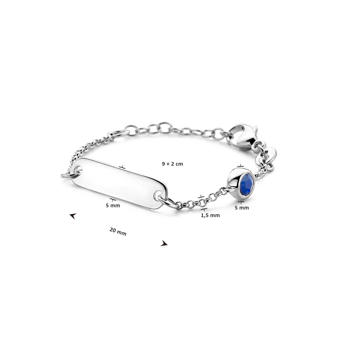 Petite Lumière Armband | Gegraveerd Babyarmbandje met Geboortesteen | Zilver 925