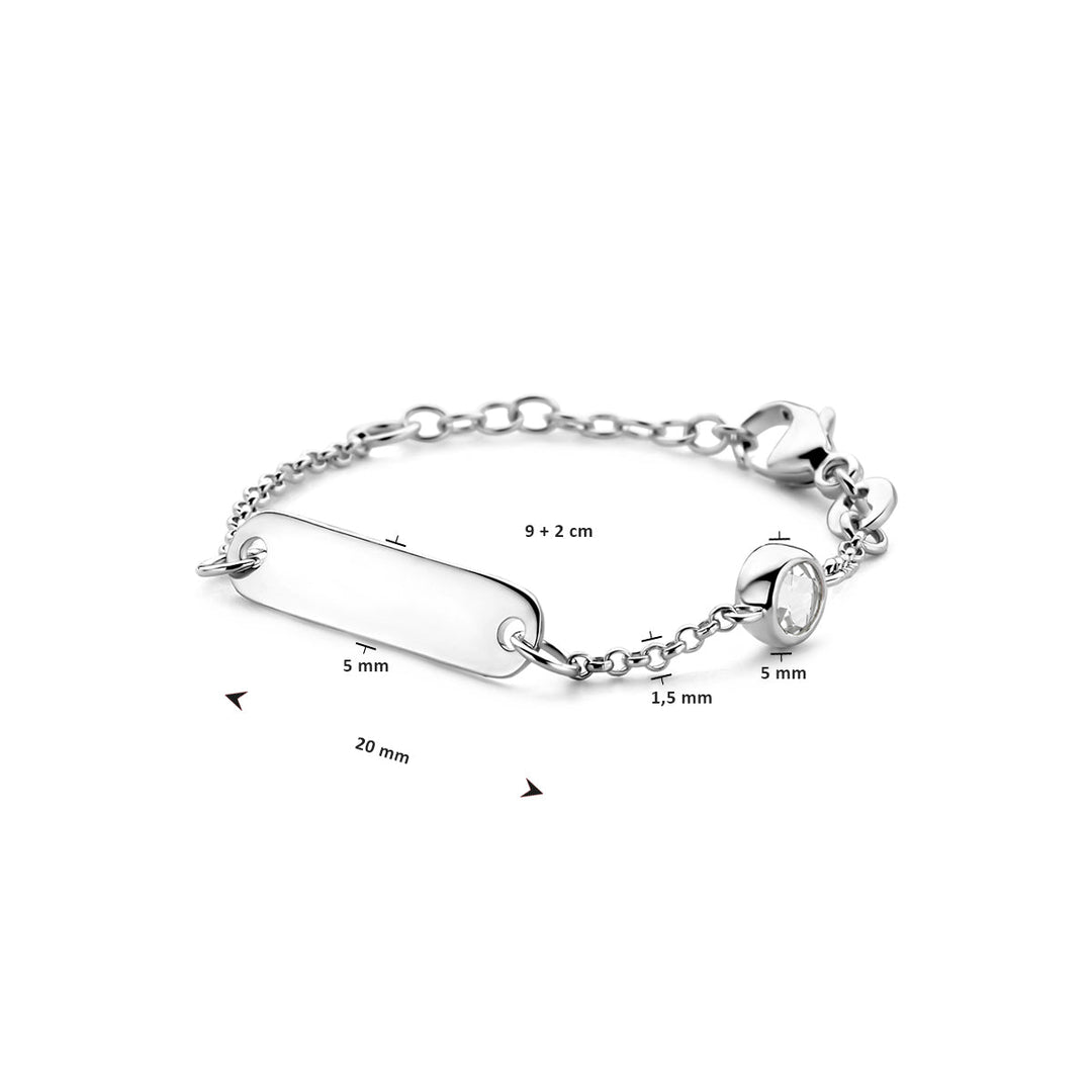 Petite Lumière Armband | Gegraveerd Babyarmbandje met Geboortesteen | Zilver 925