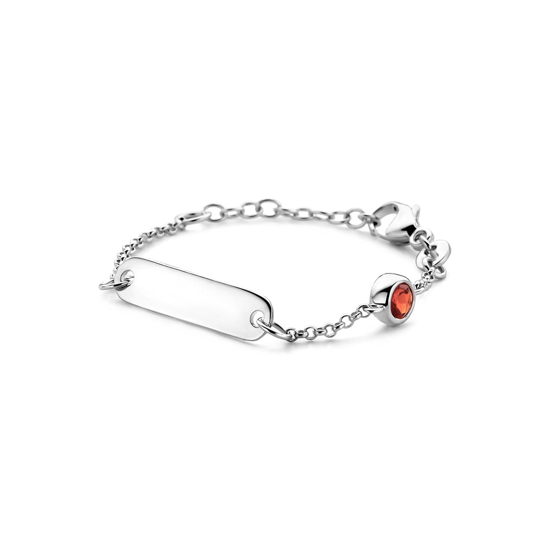 Petite Lumière Armband | Gegraveerd Babyarmbandje met Geboortesteen | Zilver 925