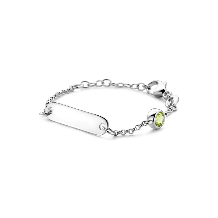 Petite Lumière Armband | Gegraveerd Babyarmbandje met Geboortesteen | Zilver 925